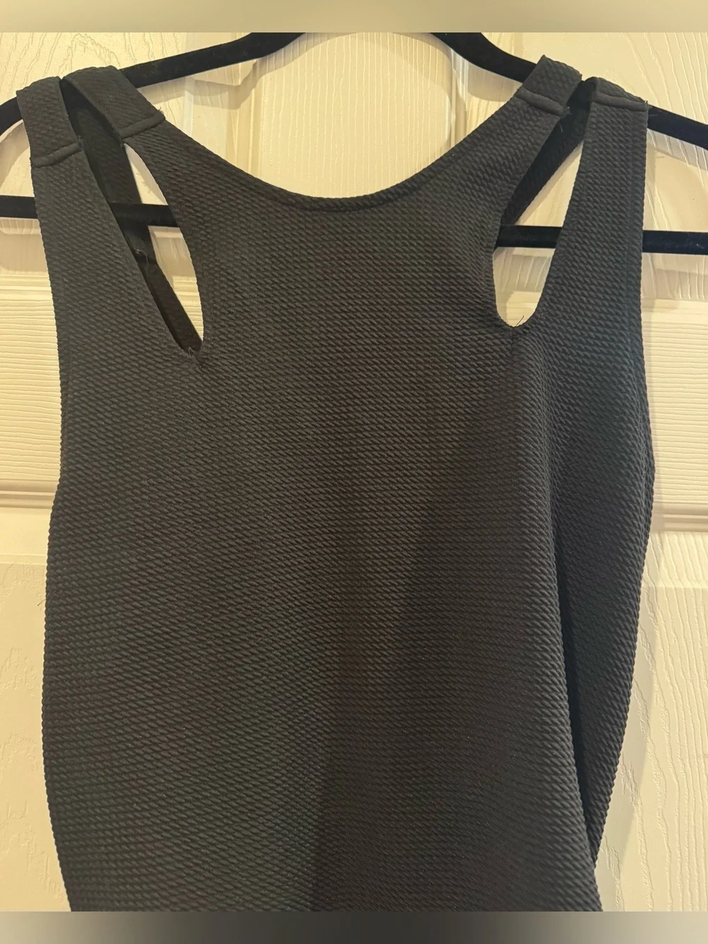 Crave Fame Black Textured Cutout Bodycon Dress